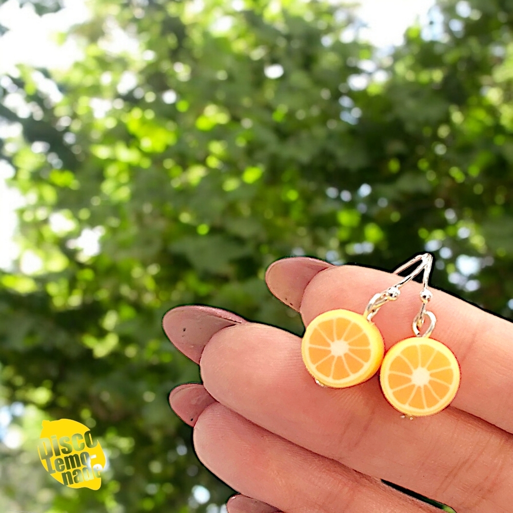 DiscoLemonade Mini Signature Lemon Drop Polymer Clay Dangle Earrings 1 inch